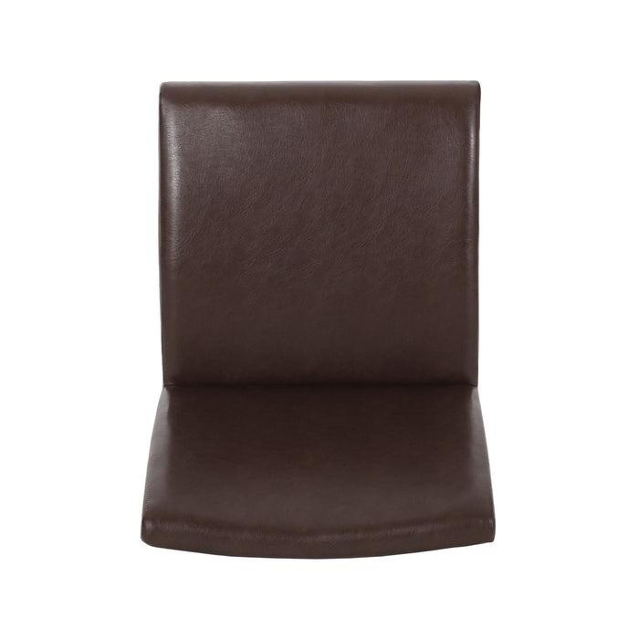 Modern Dining Chair With Upholstery - Dark Brown
