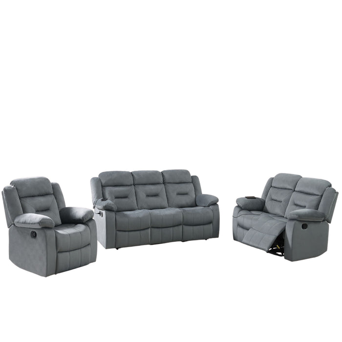 Contemporary Living Room Set With Pillow Arms And Headrest Support