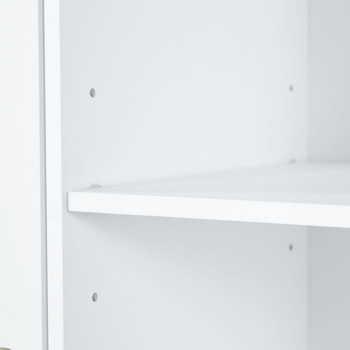 Freestanding Tall Storage Cabinet With 2 Tilt Out Hampers