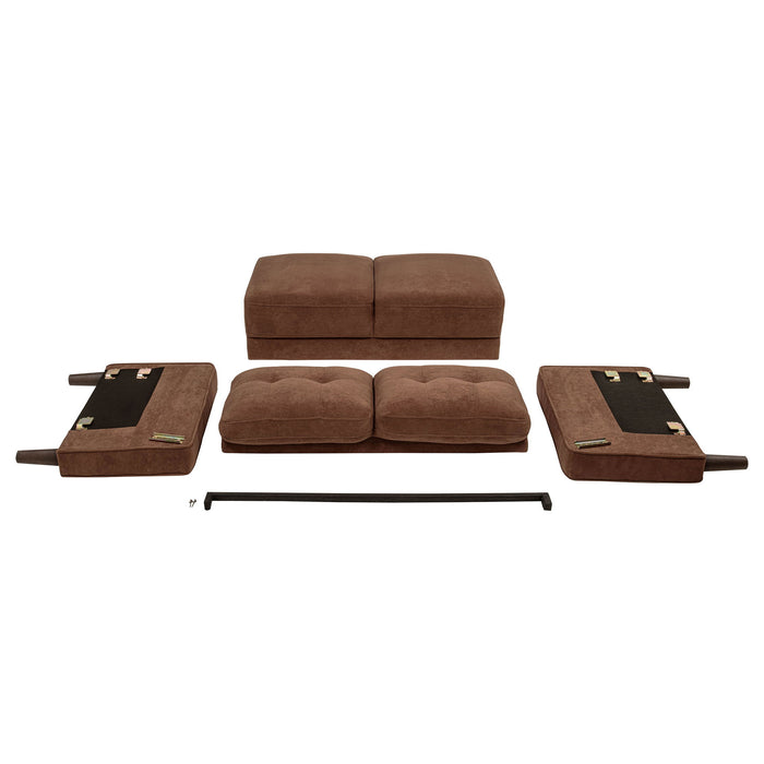 Heather - Track Arm Tufted Sofa - Rust