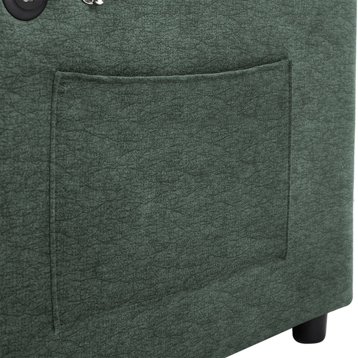 Convertible Sofa Bed Loveseat Sofa With Three USB Ports, Two Side Pockets, Two Cup Holders And 360° swivel Phone Holder For Living Room