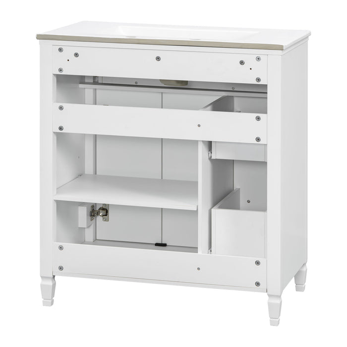 Freestanding Bathroom Vanity With Sink, Soft Close Door, Tip Out Drawer