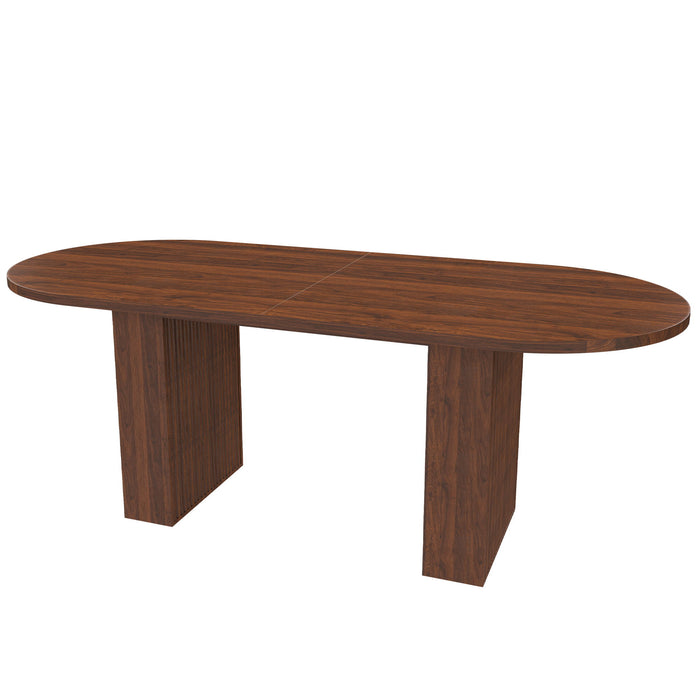 Modern Farmhouse Oval Dining Table With Slim Base