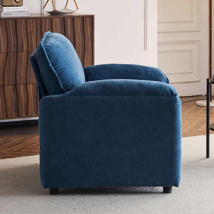 Oversized Reading Armchair With Thick Cushions, High Back Support