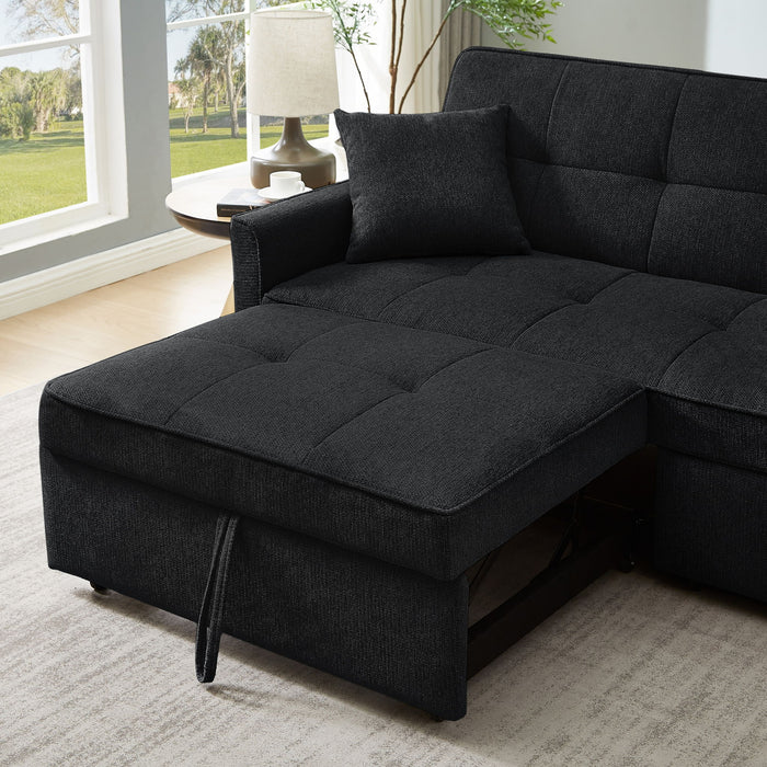 3 In 1 Convertible Sleeper Sofa Bed, Reclining Backrest, Pillows, Pockets