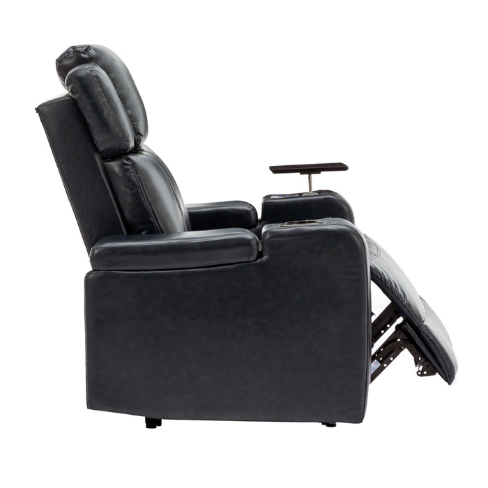 Power Recliner Theater Chair With Cooling Cup Holder, Bluetooth Speaker, LED Lights, USB Ports