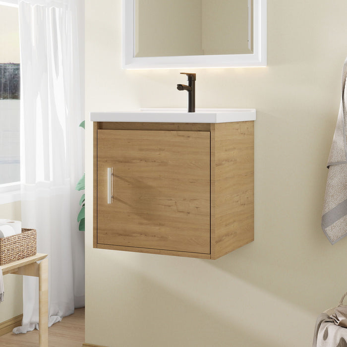 Floating Bathroom Vanity Combo, Wall Mounted Cabinet With Sink & Soft Close Doors For Small Bathrooms