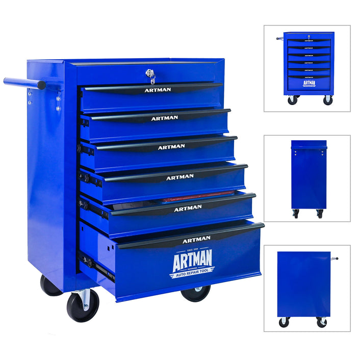 Rolling Metal Tool Chest With Drawers, Steel Storage Cabinet With Ball Bearing Slides