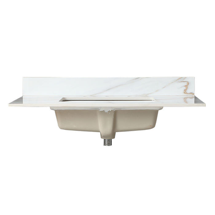 Vanity Top With Undermount Sink And Backsplash, Sintered Stone