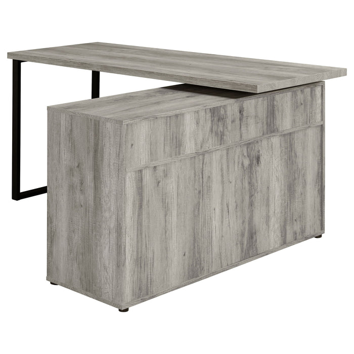 Corrado - L-Shape Office Desk With Storage - Gray
