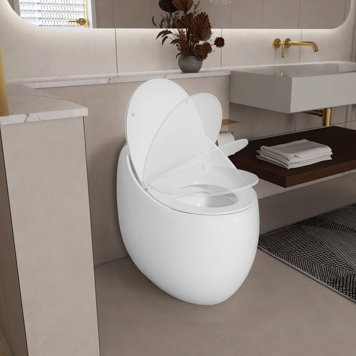 Modern Egg Shape Toilet 1.28 Gpf Single Flush Ceramic