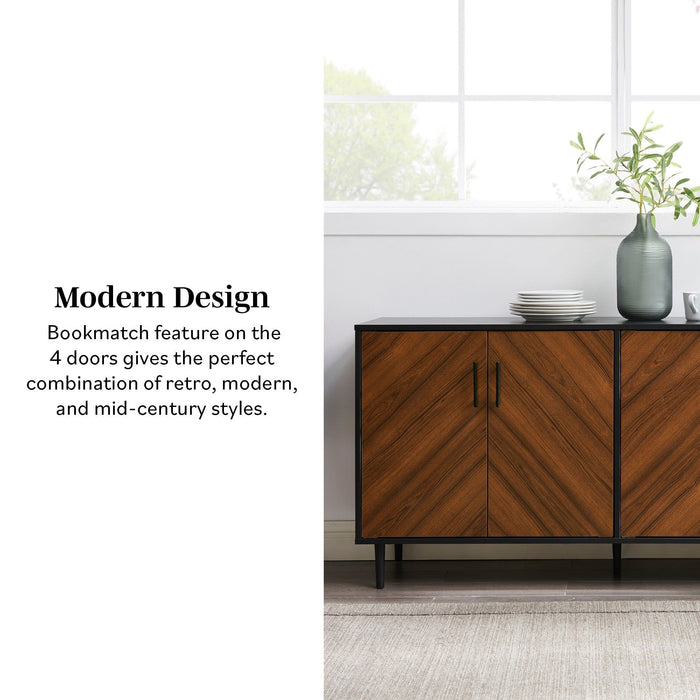 Bookmatch Door Buffet - Acorn / Solid Black