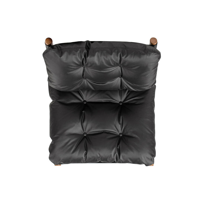 Oxford Leather Mid-Century Modern Accent Chair - Noir Black