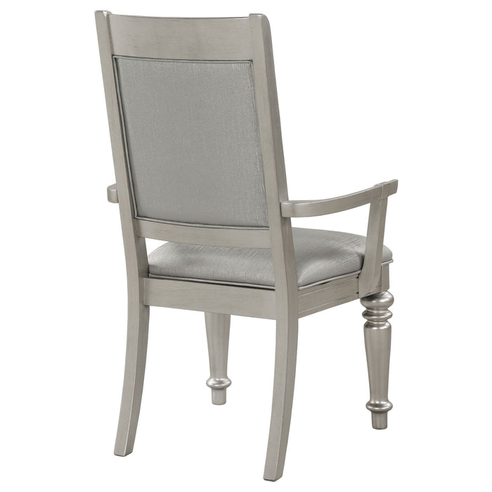 Hollywood - Platinum Open Back Arm Chair (Set of 2) - Silver