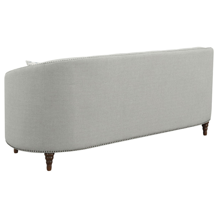 Veronica - Light Sloped Sofa With Tufted Elegant Upholstered Lounge Seating - Light Gray