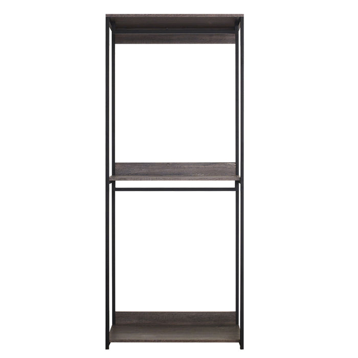 Monica - Wood Walk In Closet System Melamine 143" Modular Storage - Rustic