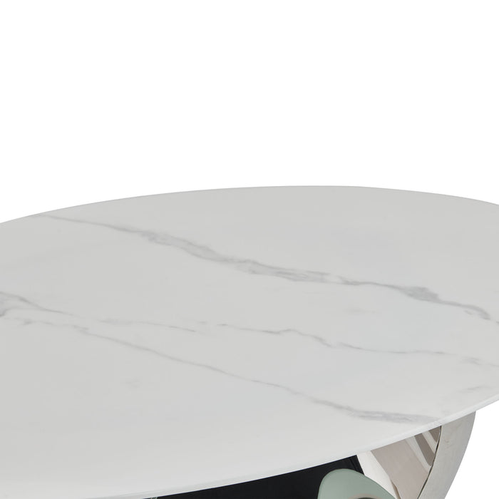 Oval Coffee Table With Geometric Precision