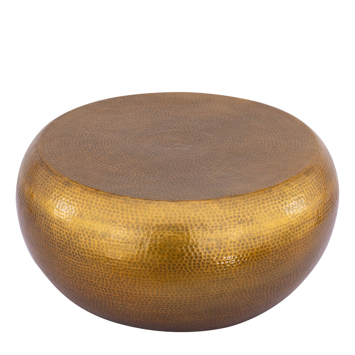 2 Piece Coffee And End Table Set, Oval Design - Gold