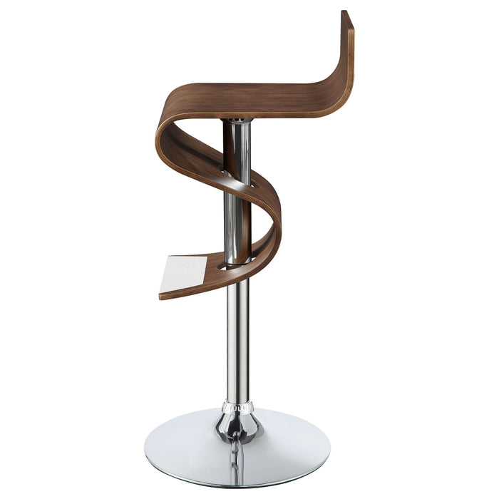 S-Shaped Adjustable Bar Stool - Brown