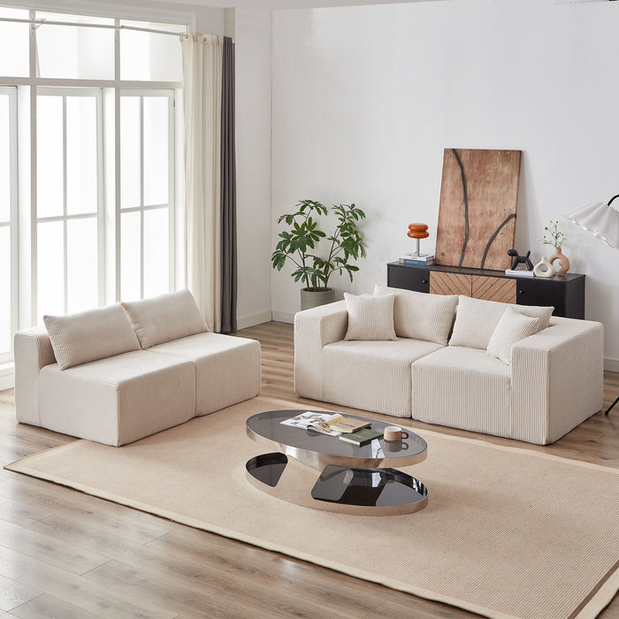 Modular L Shaped Sectional Compressed Sofa, Free Combination