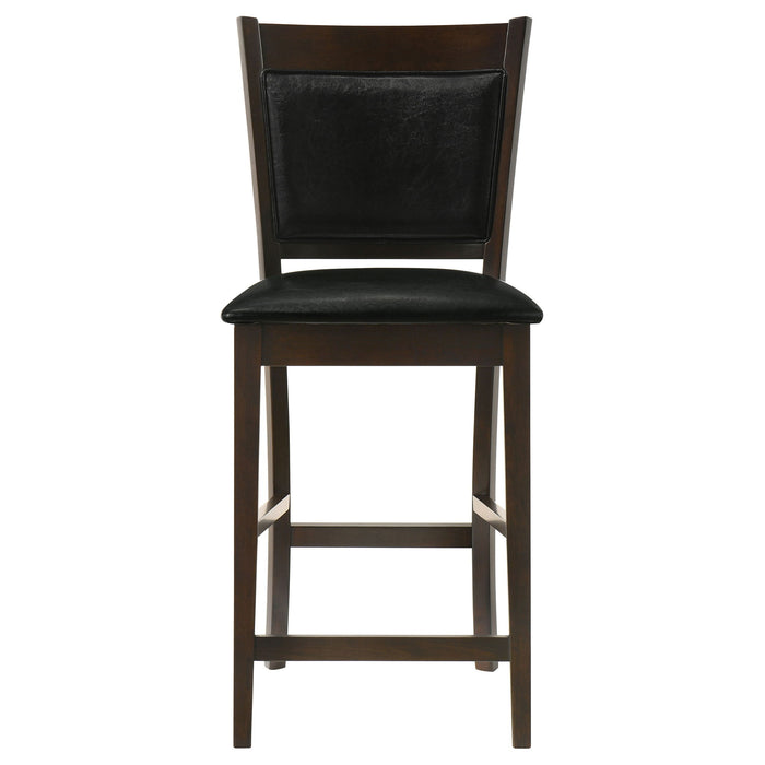 Upholstered Counter Height Stools (Set of 2) - Black / Espresso
