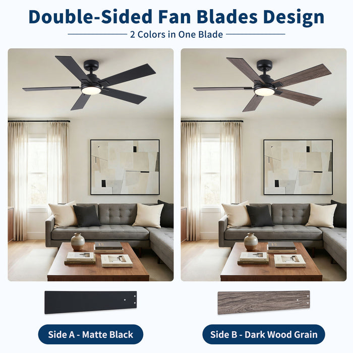 Reversible Motor Integrated LED Dimmable Ceiling Fan With Light