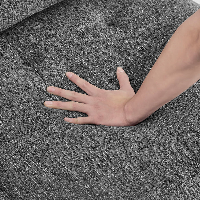 Modular Corner Sofa With Chenille Upholstery - Gray