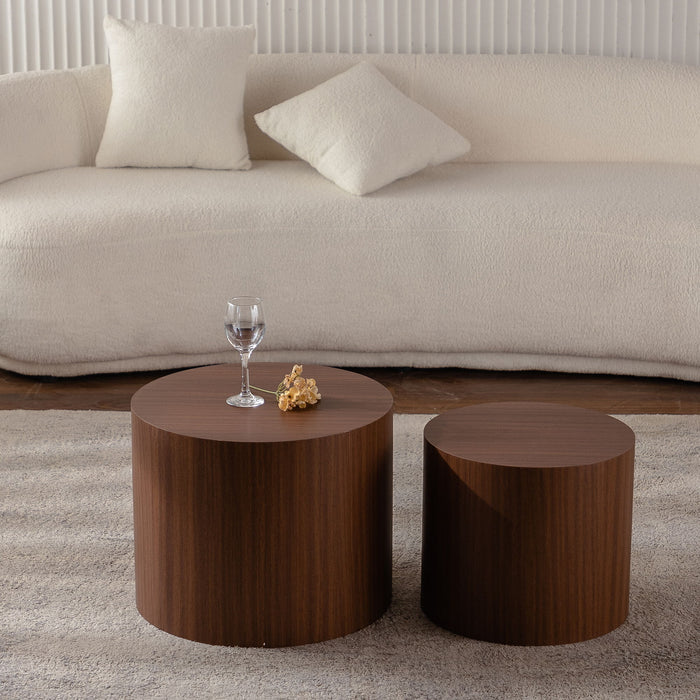 Modern Round Nesting Coffee Table (Set of 2)