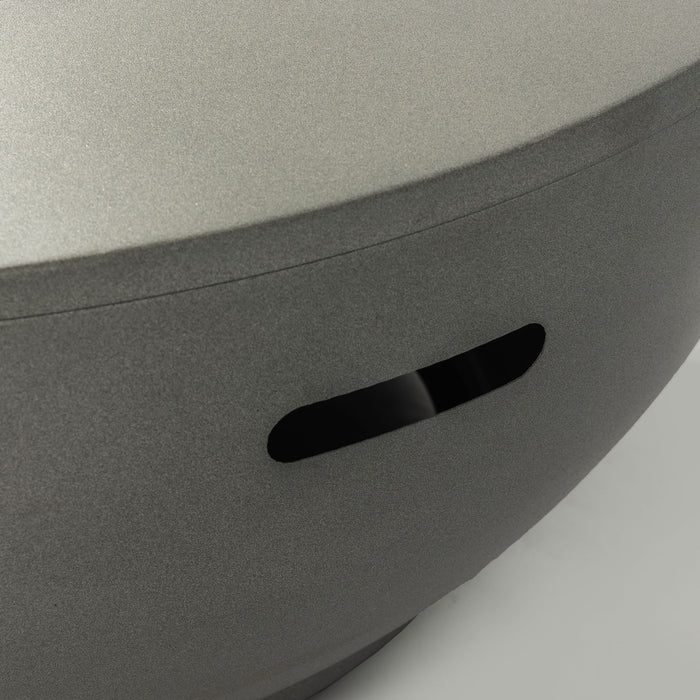 36" Propane Gas Fire Pit Table, 50000 Btu Round Steel Fire Pit With Tank Holder For Outside Patio Deck Garden Backyard - Gray