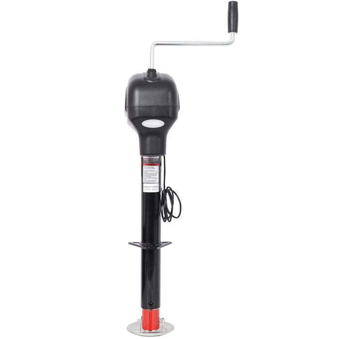 Electric Power Tongue Jack 3500Lbs Capacity With Waterproof Cover For RV Trailer & Camper, 12V Dc - Black