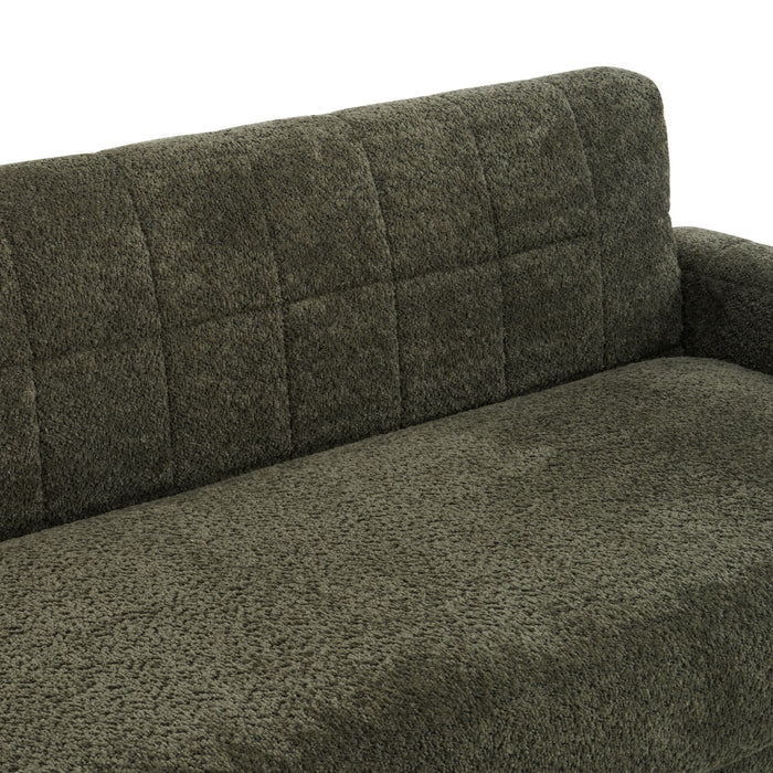 Modern Loveseat Sofa, 2 Seater With Square Arms For Living Room
