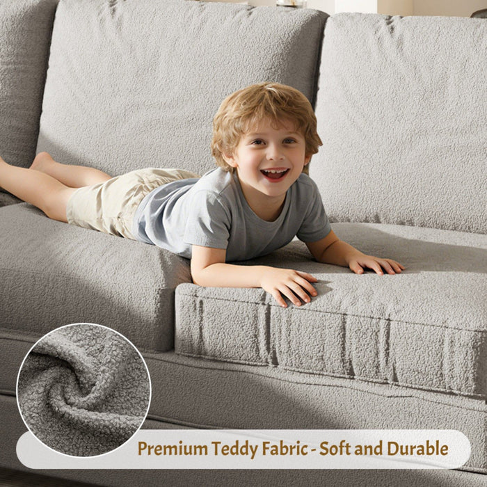 L-Shaped Couch With Pull-Out Bed, Convertible Sleeper Sofa With Side Pocket & USB Port