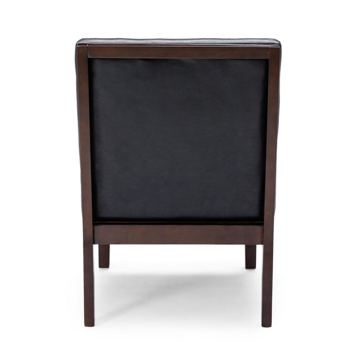 Contemporary Accent Chair With Tufted Waffle Stitch - Black