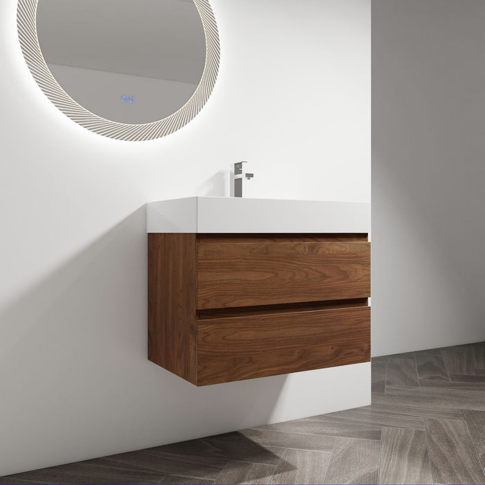 Wall Mounted Bathroom Vanity And Sink, 2 Soft Close Drawers