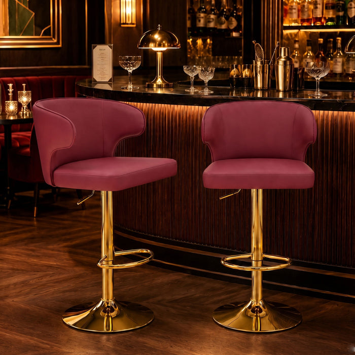 Adjustable Swivel Bar Chair With High Back Support