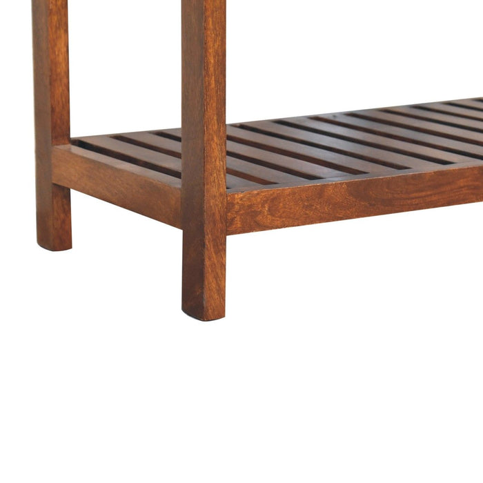Buffalo - Slatted Square Bench - Brown