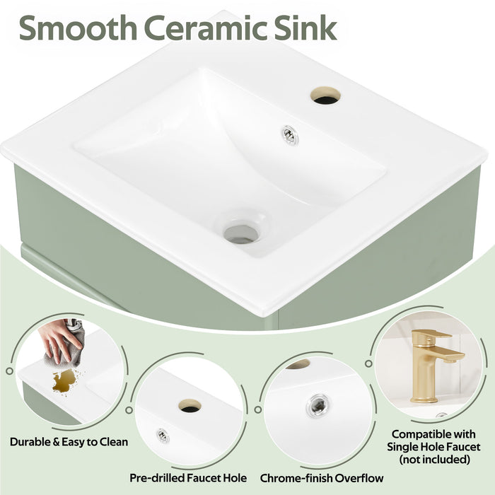 Bathroom Vanity With Sink, Cabinet With Adjustable Shelf