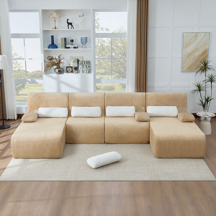 Oversized Sectional Sofa, Living Room Seating With Modular Design