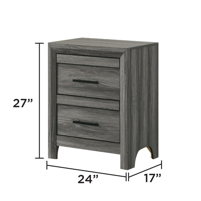 Denver - 2 Drawer Nightstand - Gray