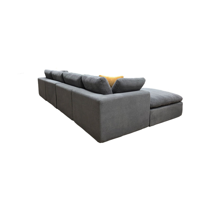 Upholstery Full Compressed Modular Sectional With Toss Pillows - Light Gray