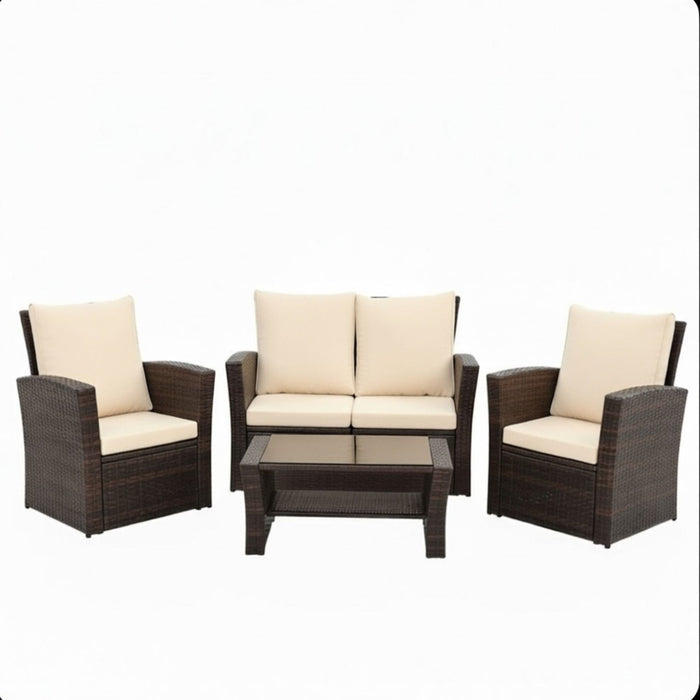 Modern Patio Set With Table And Cushions