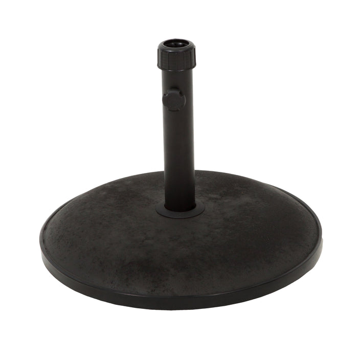 Stylish Concrete Umbrella Base With Iron Support Pole - Black