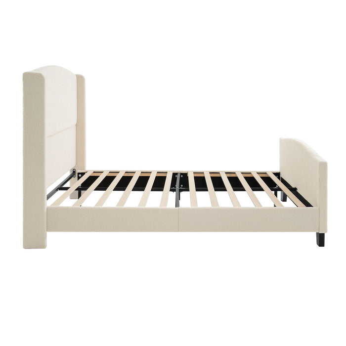 Platform Bed Frame With Tall Headboard And High Footboard