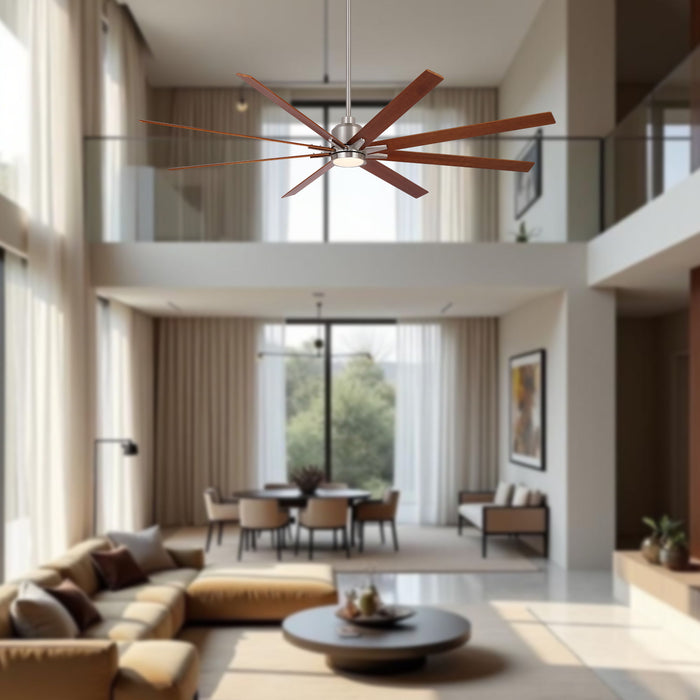 Oversized Large Ceiling Fan With Dimmable LED Light, 8 Blades, Remote Control