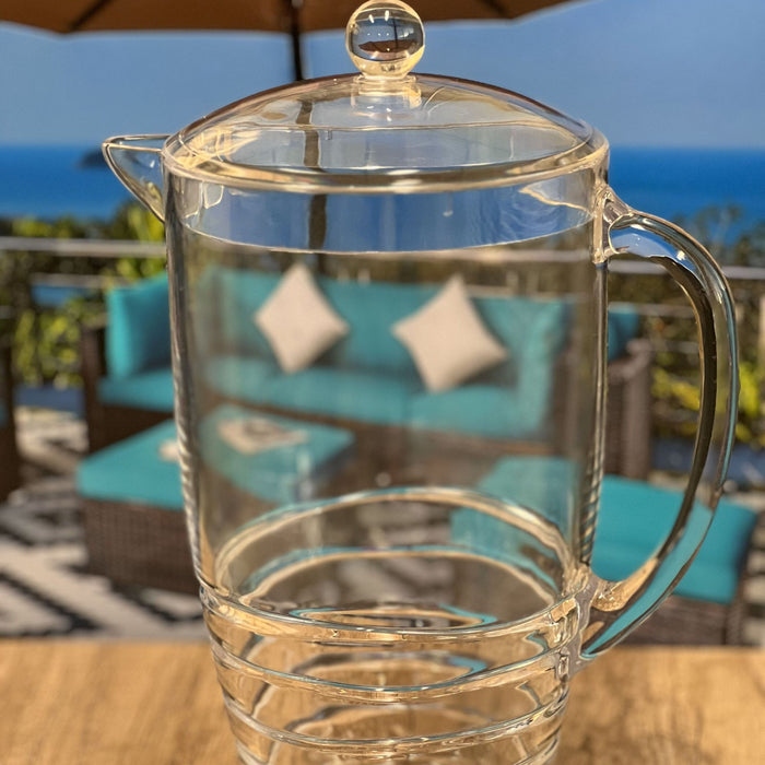Swirl Unbreakable Plastic Water Pitcher With Lid And Spout