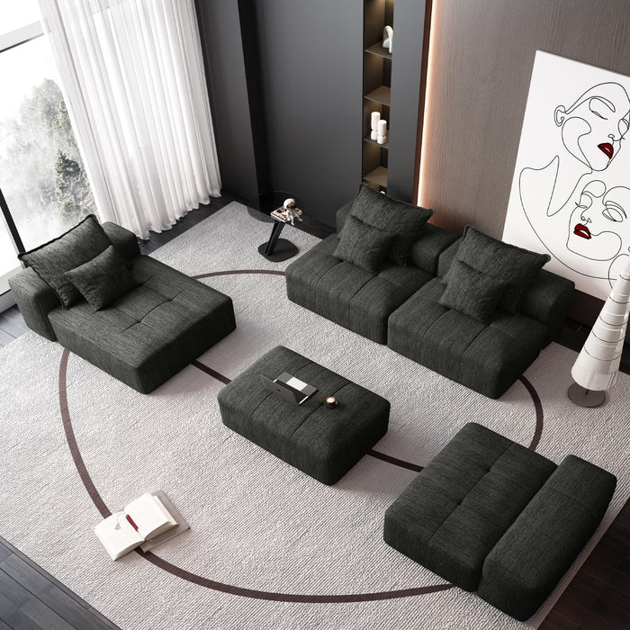 Modern Oversized Diy Combination, Modular Sectional Sofa With Pillows