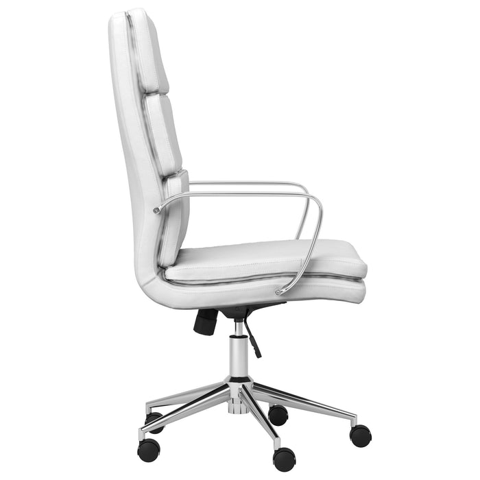 Molly - Upholstered Adjustable High Back Office Chair With Base - White
