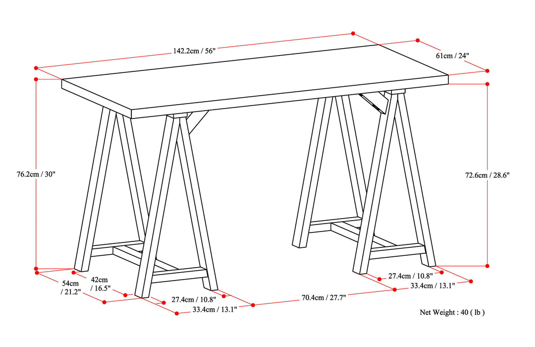 Sawhorse - Handcrafted Writing Desk
