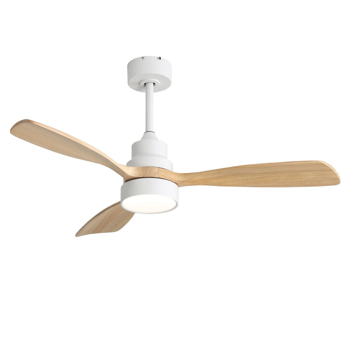 48" Ceiling Fan With Light And App Control, Quiet DC Motor, 6 Speed Fan, Dual Mounting - White
