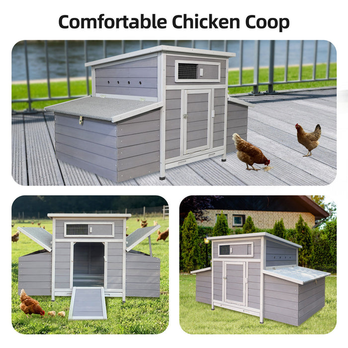 Large Chicken Coop Outdoor Hen House With Dual Nesting Boxes